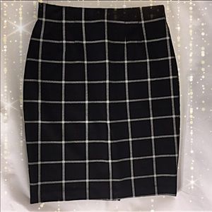 Amanda + Chelsea Ponte Knit Plaid Pencil Skirt 6